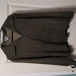 Denim Bakery Dark Olive Green Lucky Clover Jacket Women's XL Excellent Condition